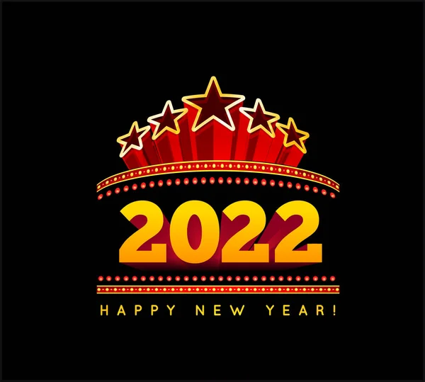 Nyår Markis 2022 Vektor Illustration Svart Bakgrund — Stock vektor