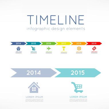 Timeline infographic clipart