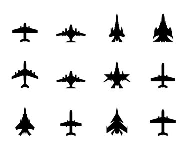 Vector icons of airplanes clipart