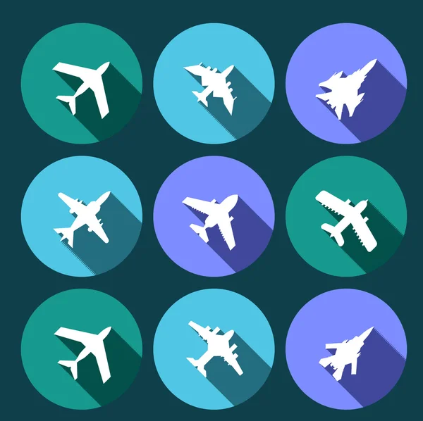 Icone vettoriali degli aerei — Vettoriale Stock