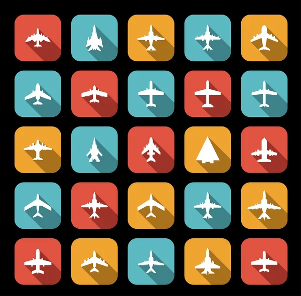 Iconos vectoriales de aviones — Vector de stock