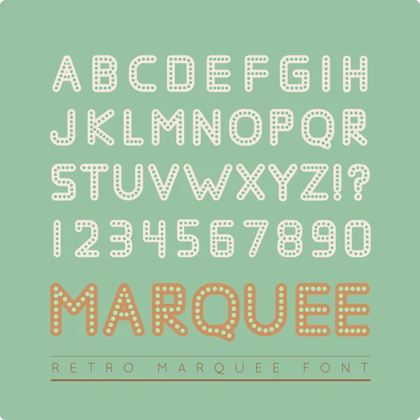 Retro marquee font — Stock Vector