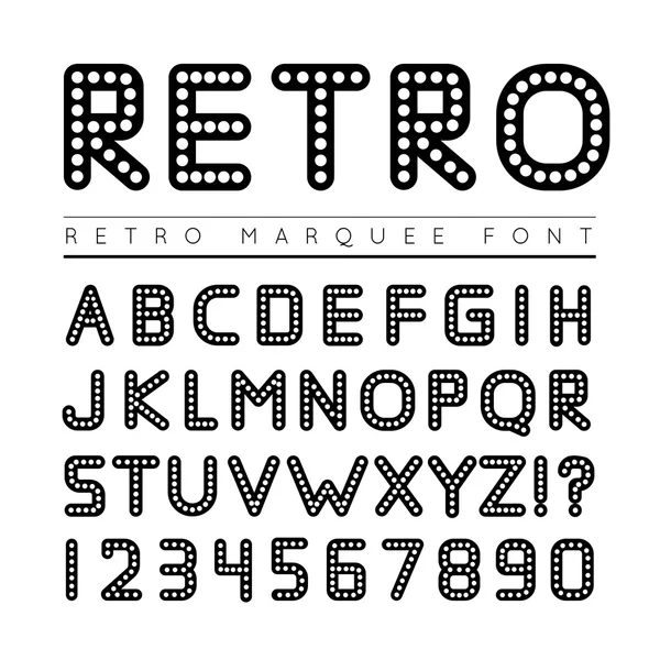 Retro marquee fuente — Archivo Imágenes Vectoriales