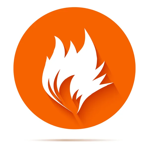 Fuego icono plano — Vector de stock