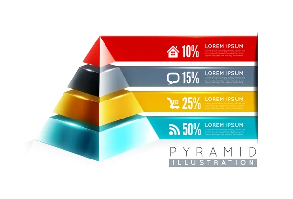 Pyramid infographic design — Stock Vector