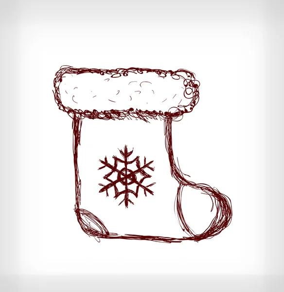 Weihnachtsmann Stiefel mit Schneeflocke — Stockvektor