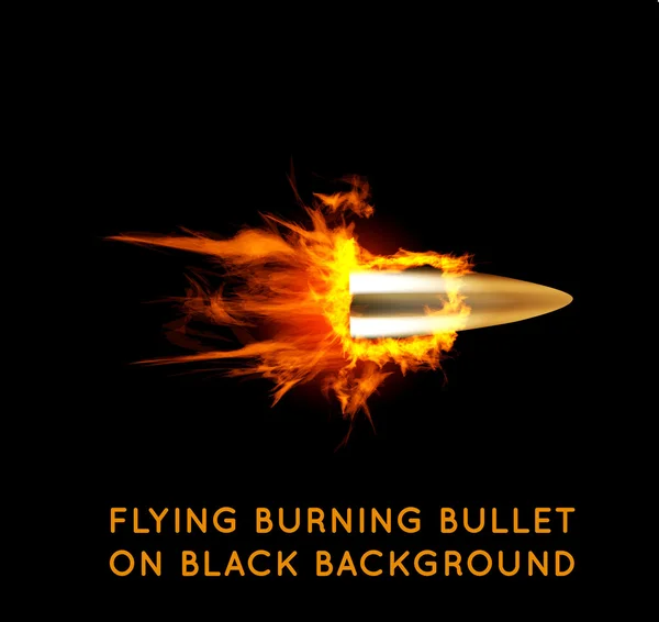 Flying burning bullet — Stock Vector