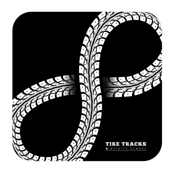 Tire Tracks in Infinity Form — Stock Vector