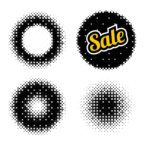 Set of vector abstract halftone illustrations — Stock Vector