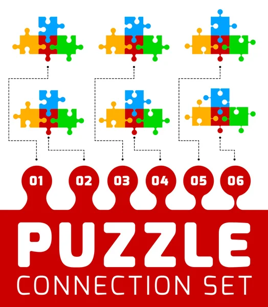 Puzzle connection set — Stock Vector