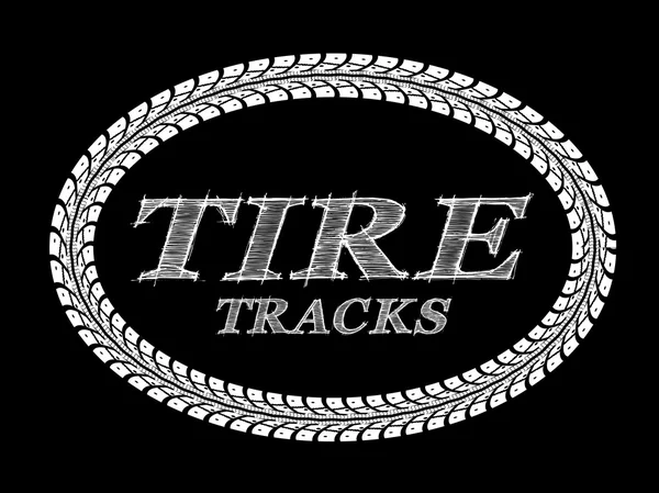 Tire tracks frame — Stock Vector