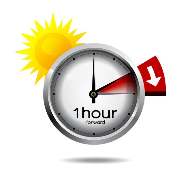 Conmutador de reloj para horario de verano horario de verano — Vector de stock