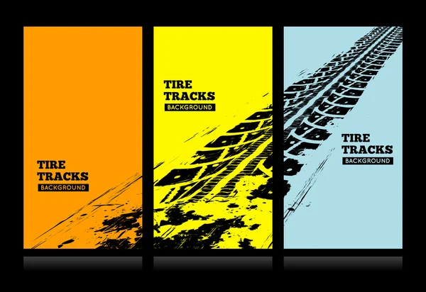 Tracce di pneumatici sfondo — Vettoriale Stock