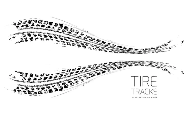 Tire tracks background — Stock Vector