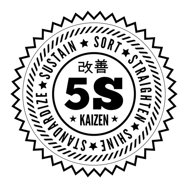 5s metodologii kaizen zarządzania z Japonii — Wektor stockowy