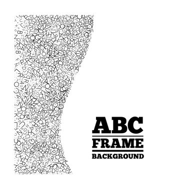 Frame created from the letters of different sizes  clipart