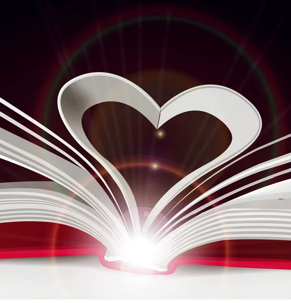 Coeur de pages de livre — Image vectorielle