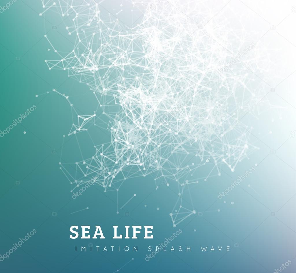Sea wave by dot and line connection. 