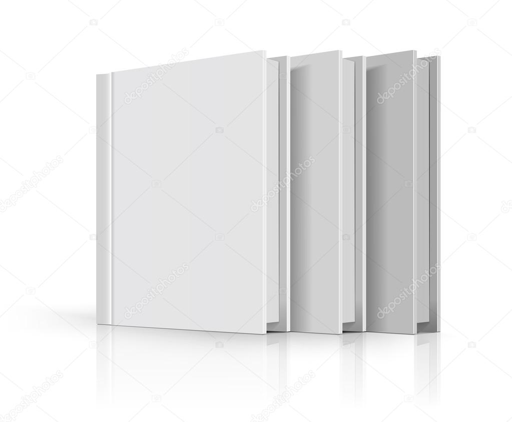 Blank books cover over white background