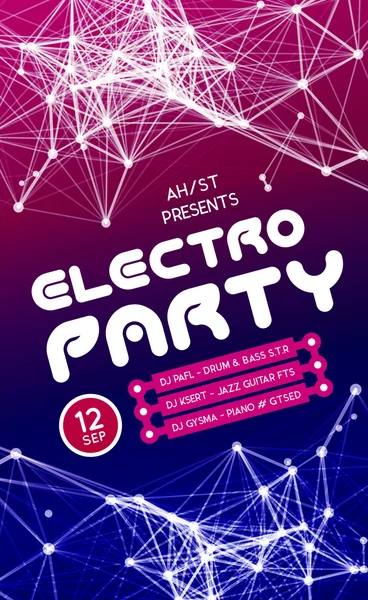 Noc Disco Party plakat tło — Wektor stockowy