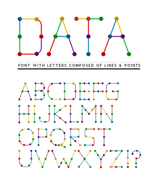 字体的字母组成的线和点 — 图库矢量图片