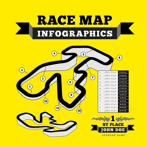 Driving racing circuit — Stock Vector