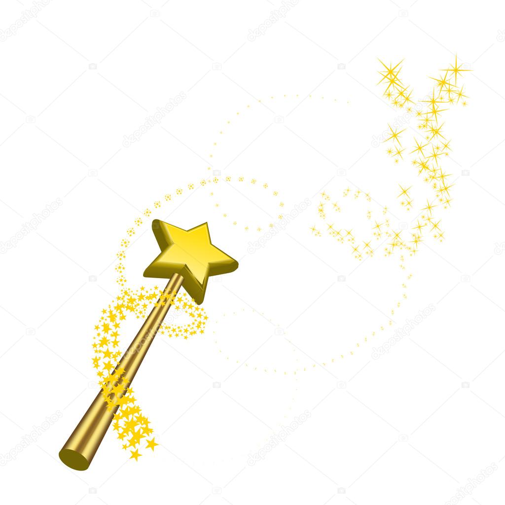 Magic wand vector illustration on white