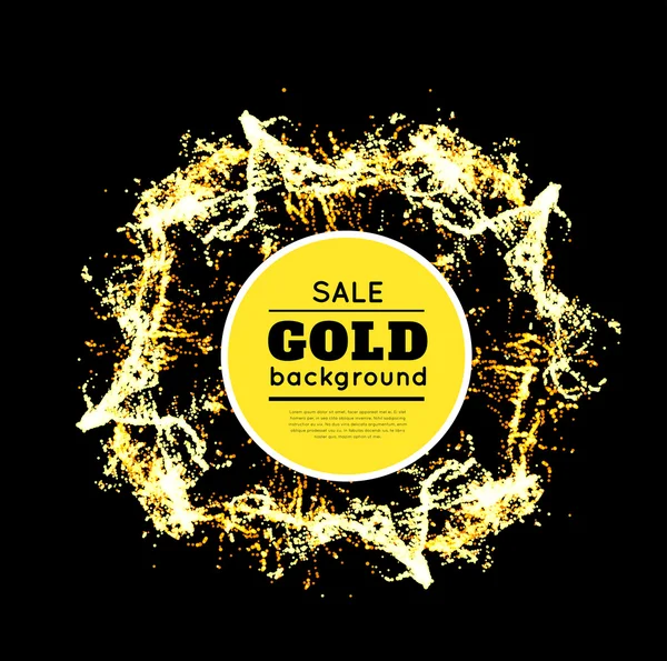 Brilha de ouro no fundo preto — Vetor de Stock