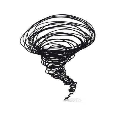 Vektör çizimler çizilmiş. Kasırga tornado