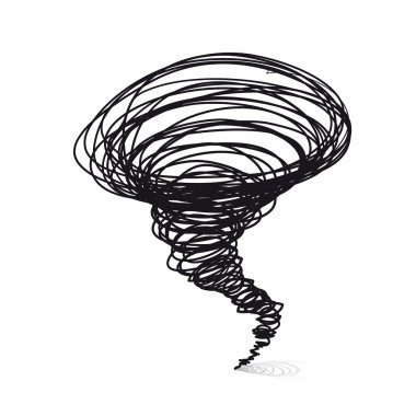 Vector hand-drawn illustrations. Cyclone tornado clipart