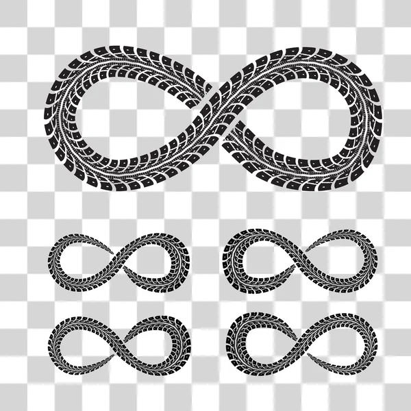 Tire Tracks in Infinity Form — Stock Vector