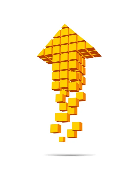 Arrow icon made of cubes — Stock Vector
