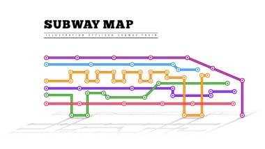 Bir tren şeklinde Metro haritası
