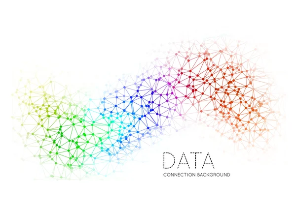 Points avec connexions, triangles arrière-plan lumineux — Image vectorielle