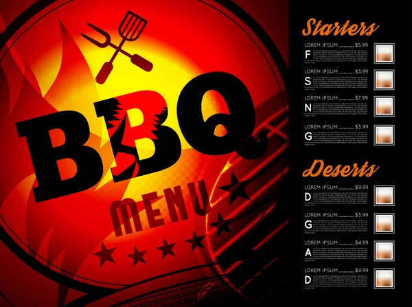 Design de menu de brochura para churrasco —  Vetores de Stock