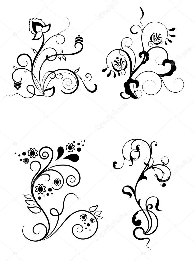 Floral elements for design