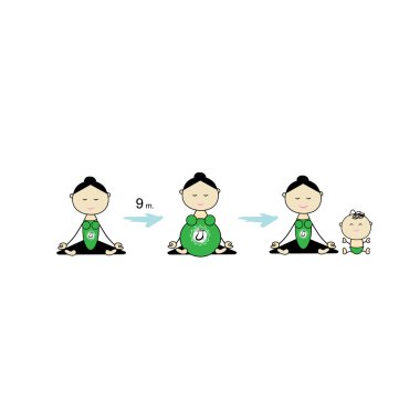 Pregnant yoga, women group for your design clipart