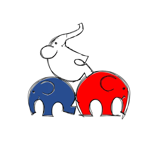Schattig olifanten schets voor uw ontwerp — Stockvector