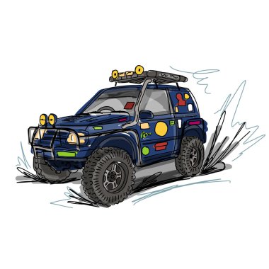 Ayarlanmış jeep, tasarımınız için kroki