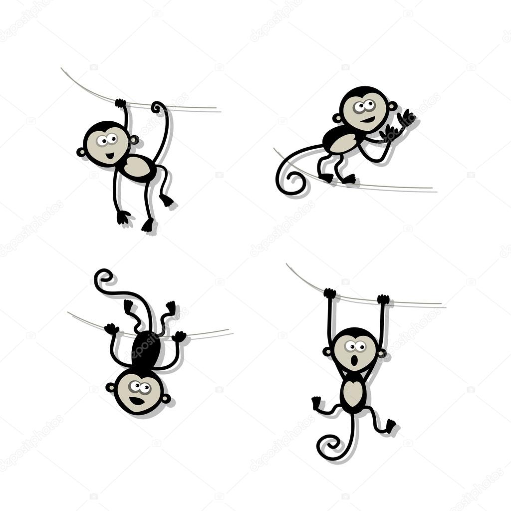 Funny monkey collection for your design Stock Vector Image by ©Kudryashka #108795862 Funny monkey collection for your design Stock Vector Image by ©Kudryashka #108795862
