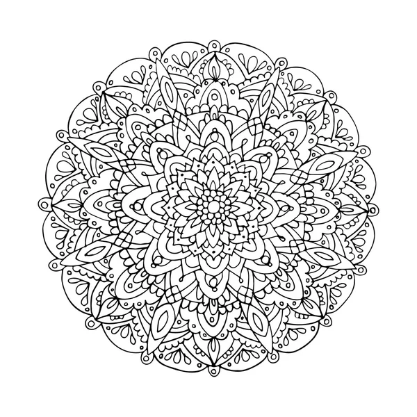 Mandala ornamentika, kézzel készített vázlat a design — Stock Vector