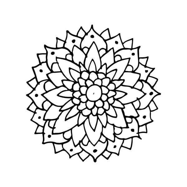 Mandala-Ornament, handgemachte Skizze für Ihr Design — Stockvektor