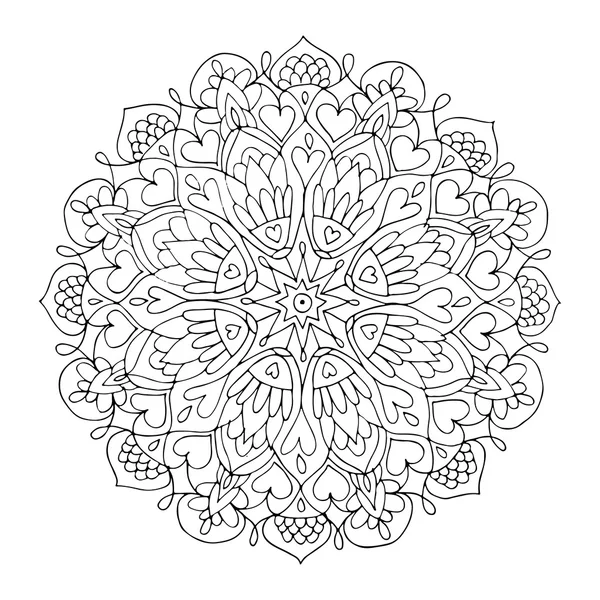 Mandala ornamento, esboço feito à mão para o seu projeto — Vetor de Stock