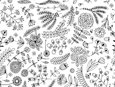 Çiçeksiz desen, tasarımın için çizim.