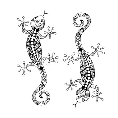 Lizard zenart for your design clipart