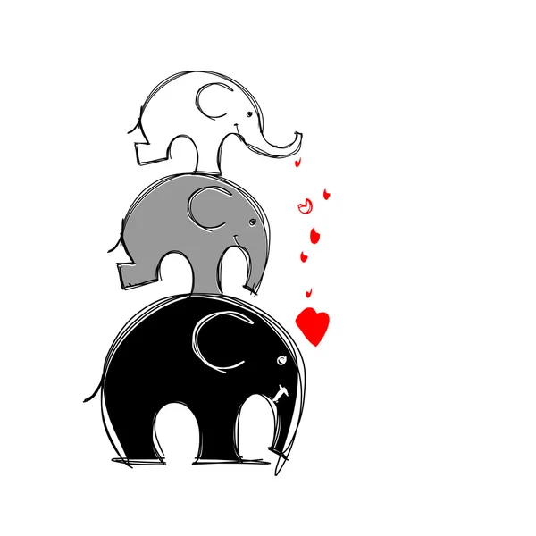 Cute elephants sketch for your design Stock Vector Image by ©Kudryashka