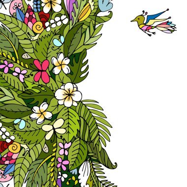 Tasarımınız için tropikal çerçeve çiçek