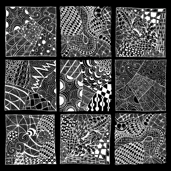 Ornamento Zentangle, esboço para o seu projeto — Vetor de Stock