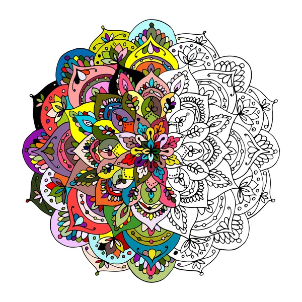 Mandala ornamento, padrão colorido para o seu projeto — Vetor de Stock