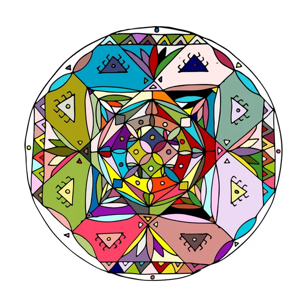 Mandala prydnad, färgglada mönster för din design — Stock vektor